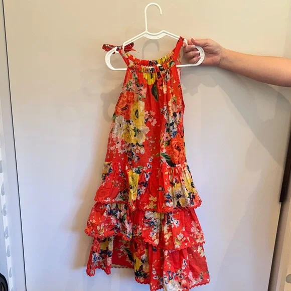 Zimmermann kids red floral alright cotton dress - Picture 3 of 6